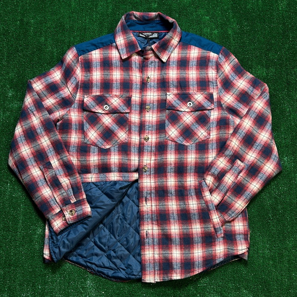 Avalanche Men's Plaid Brushed Flannel Hiking‎ Shirt Jacket With Pockets